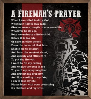 A Fireman's Prayer Black